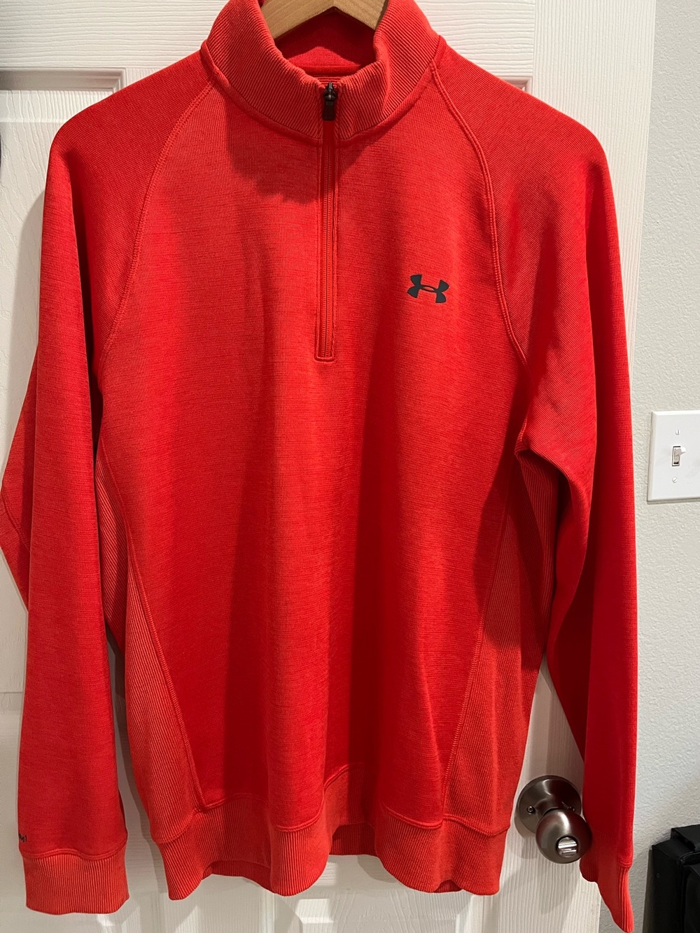 Under Armour Men's Orange Quarter-Zip Sweater Size Large